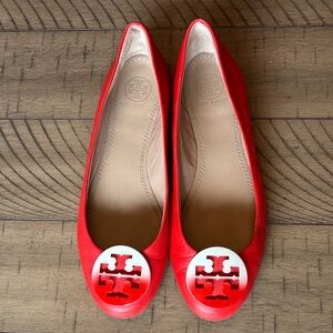 Tory Burch Red Logo Flats